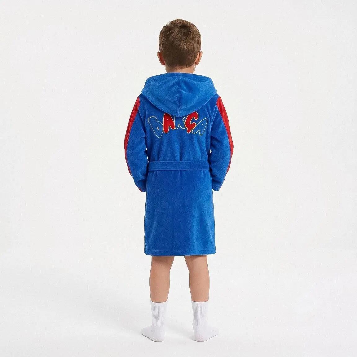 Albornoz Kinder FC Barcelona Coral Fleece mit Capucha para Baño Azul 7/7