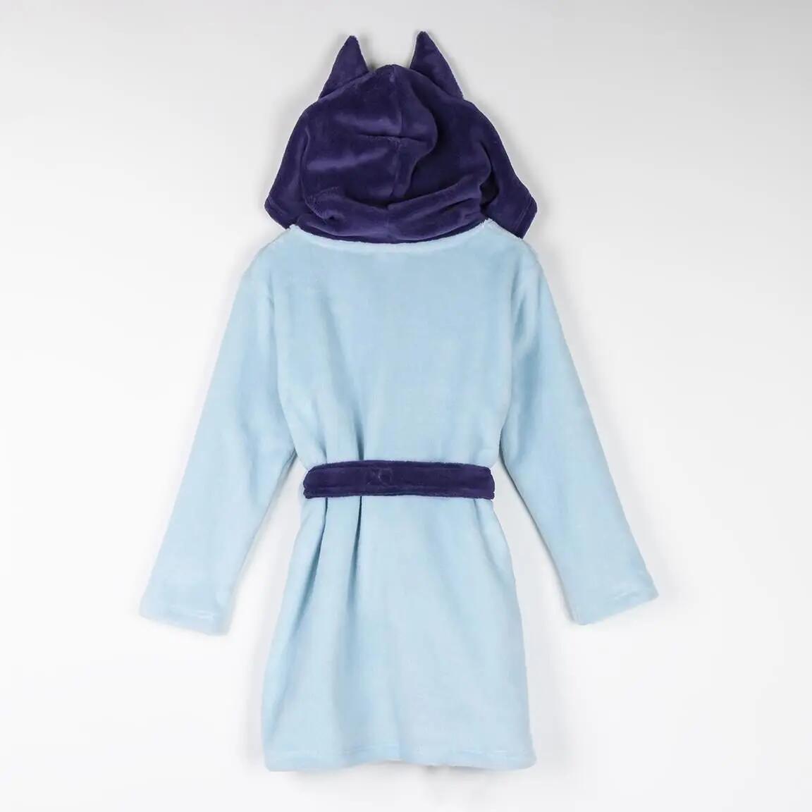 Albornoz Infantil Bluey de Coral Fleece com Capucha e Cinturón Azul 3/3