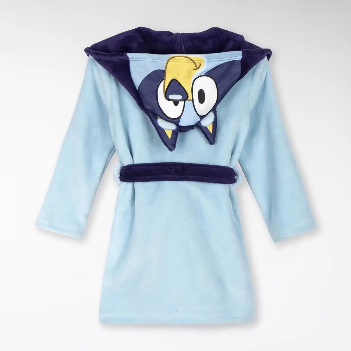 Albornoz Infantil Bluey de Coral Fleece com Capucha e Cinturón Azul 2/3