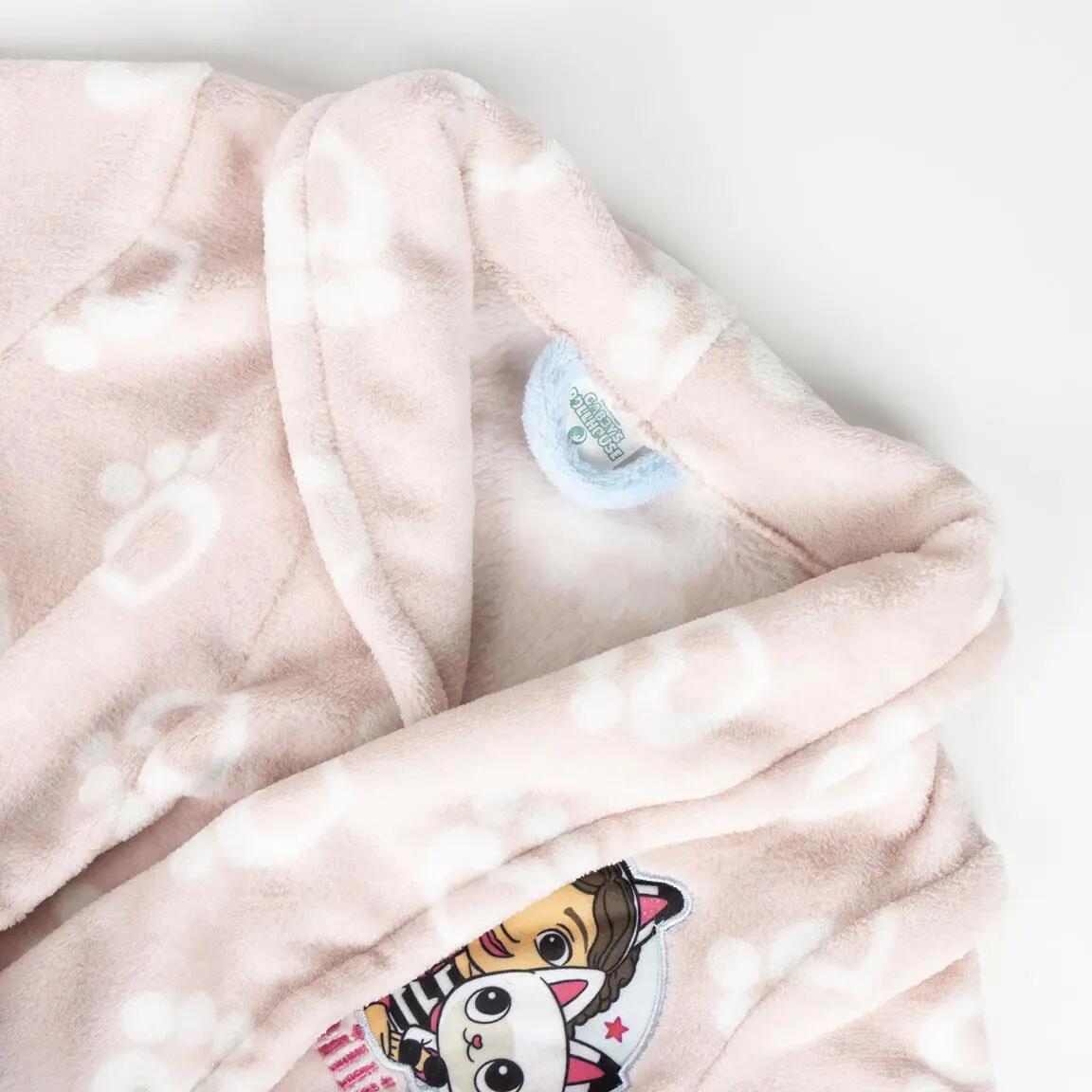 Albornoz Infantil Gabby’s Dollhouse Coral Fleece para Baño e Ducha Rosa 3/5