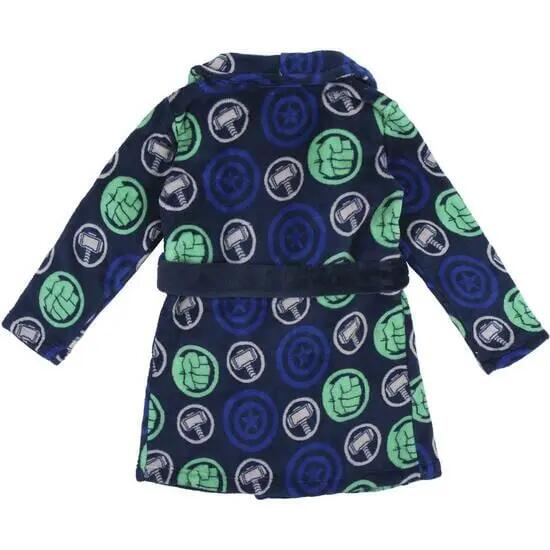 Albornoz Infantil Avengers Coral Fleece para Baño e Ducha Azul Marino 2/4