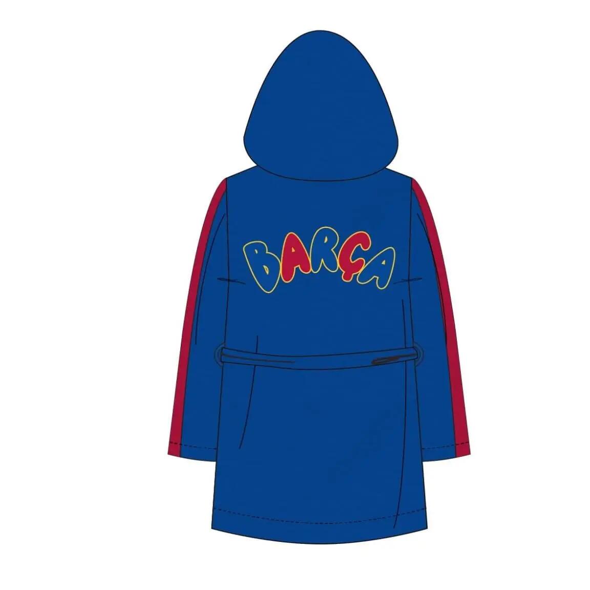 Albornoz Infantil FC Barcelona Coral Fleece con Capucha para Baño Azul 4/7