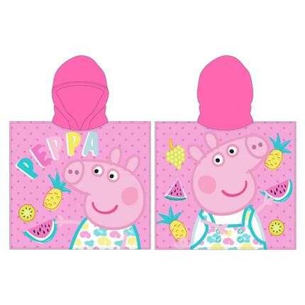 Poncho Toalla de Microfibra Kinder Peppa Pig mit Capucha Rosa 55x110