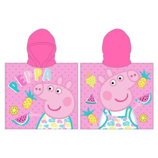 Poncho Toalla de Microfibra Bambini Peppa Pig con Capucha Rosa 55x110
