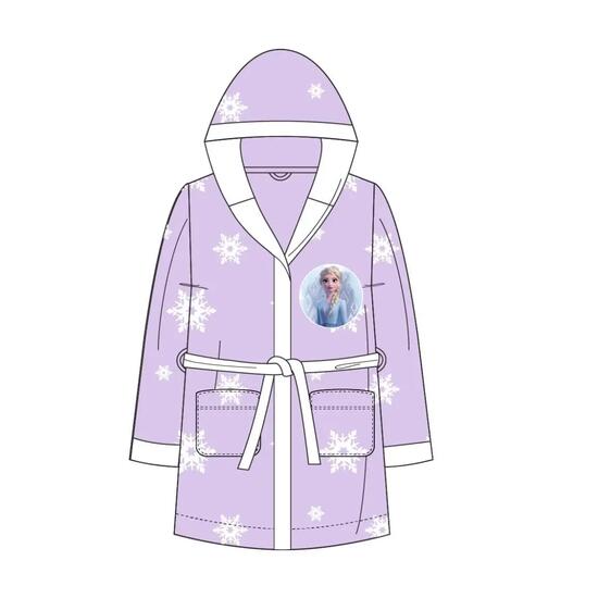 Peignoir Enfant Frozen Coral Fleece avec Capuche et Ceinture Lilas