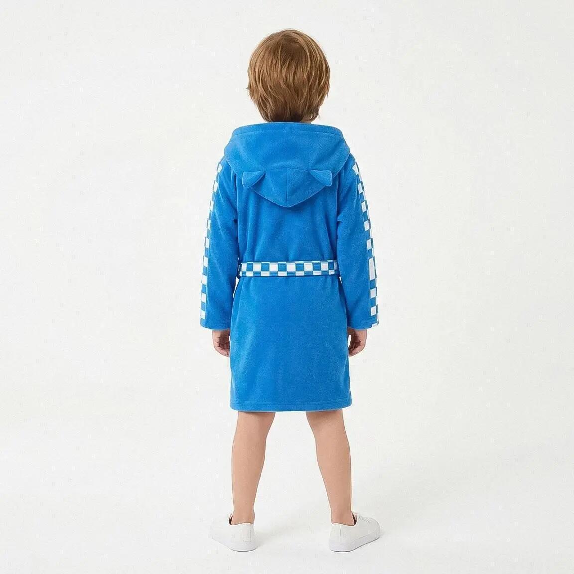 Albornoz Kinder Sonic Coral Fleece mit Capucha und Cinturón Azul 7/7
