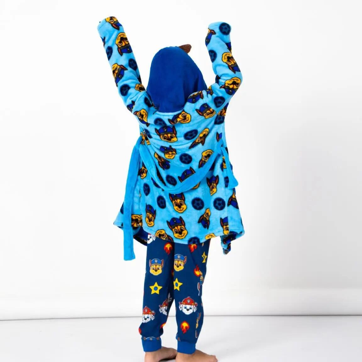 Albornoz Bambini PAW Patrol Coral Fleece con Capucha e Cinturón Azul 4/4