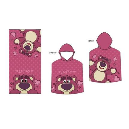 Poncho de microfibra baño Enfant Lotso Toy Story avec capucha Rosa 55x110
