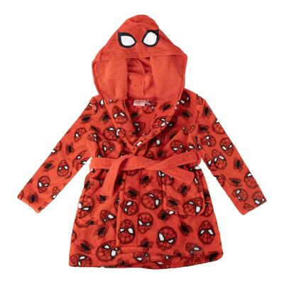 Accappatoio Bambini Spiderman Coral Fleece per Bagno e Doccia Rosso e Blu