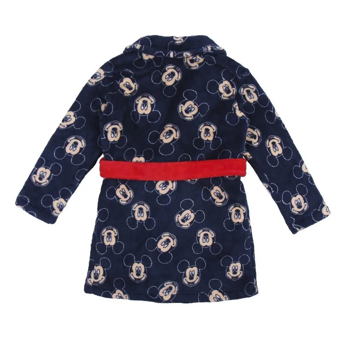 Albornoz Enfant Mickey Coral Fleece para Baño et Ducha avec Cinturón Azul 2/4