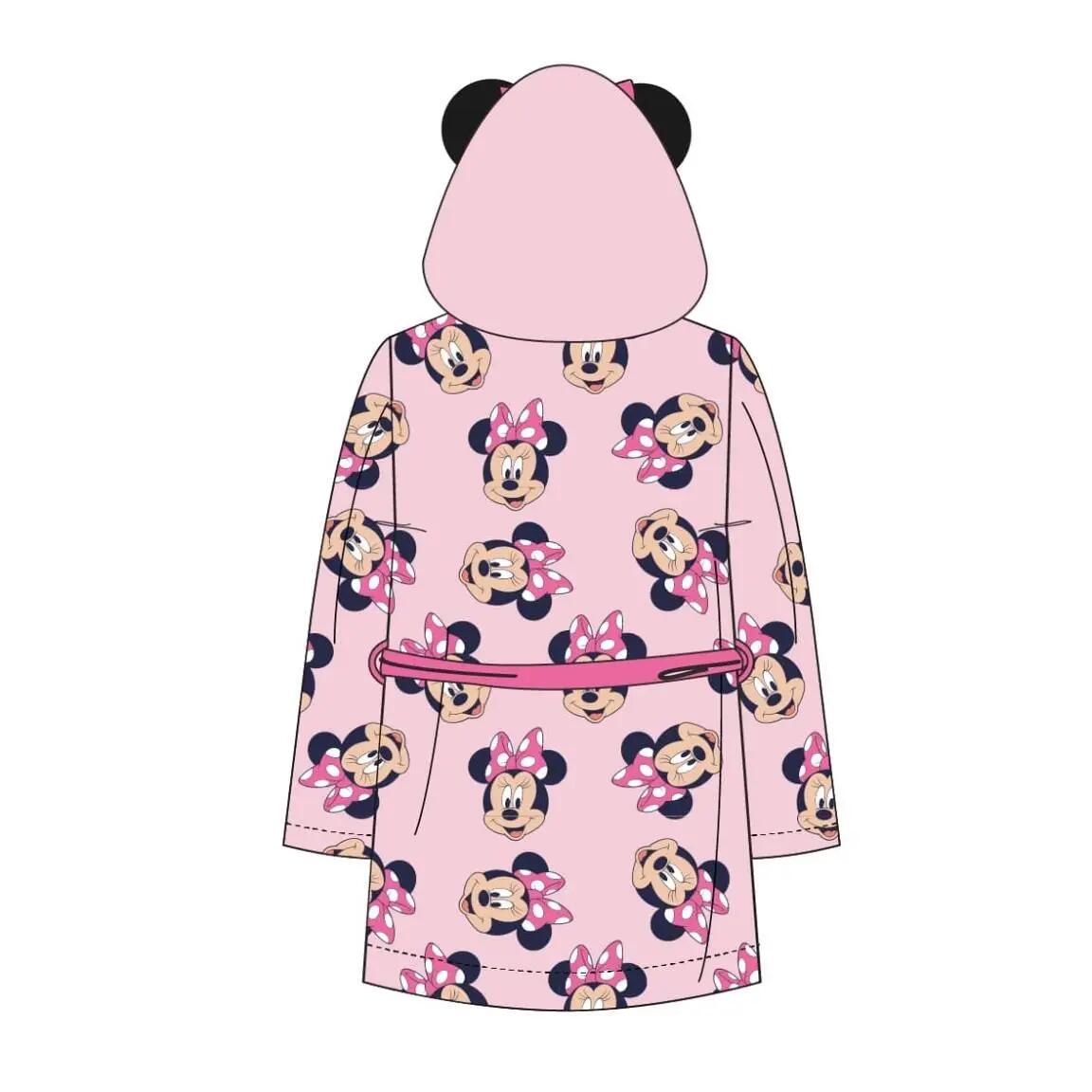 Albornoz Infantil Minnie Coral Fleece com Capucha para Baño e Ducha Rosa 4/7