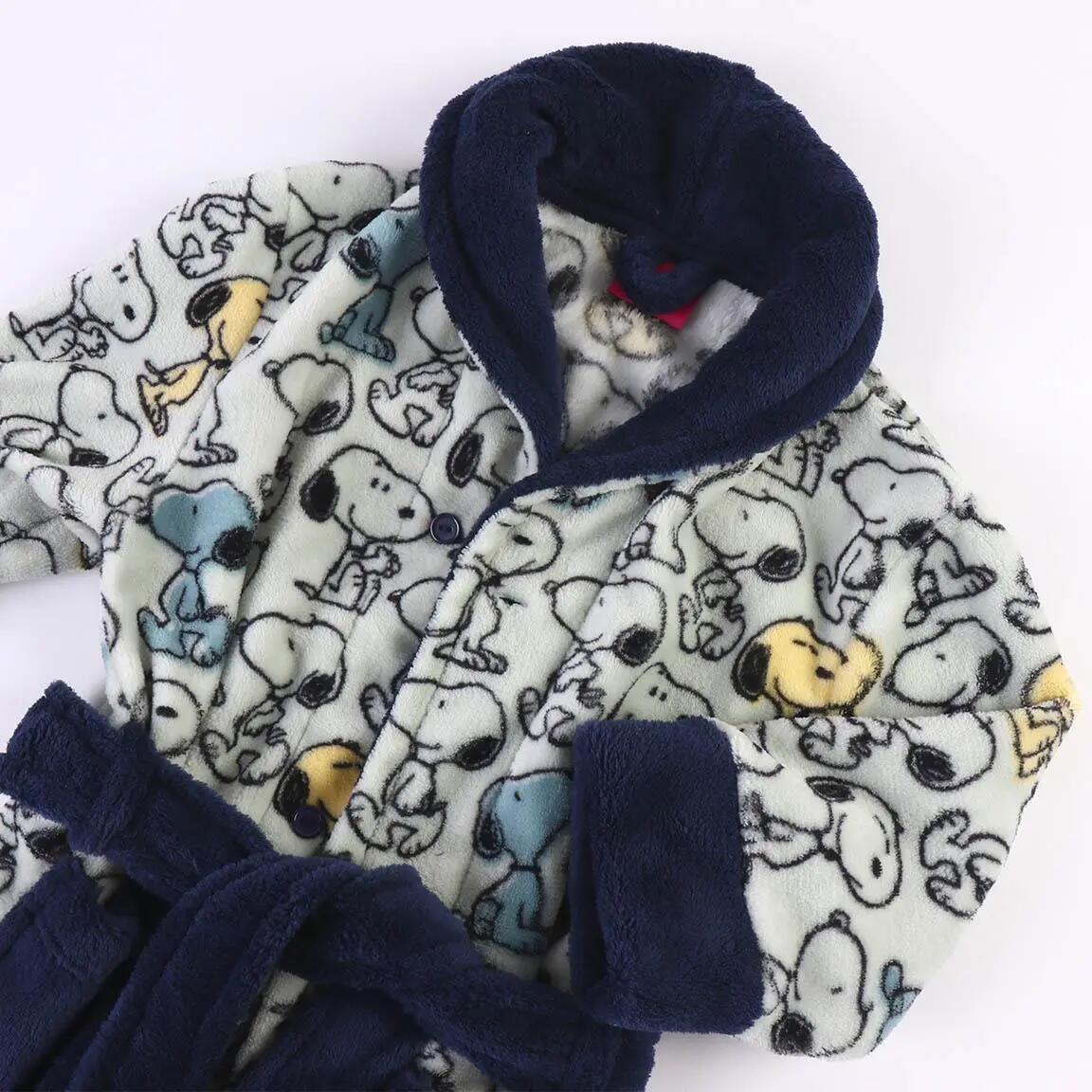 Albornoz Infantil Snoopy Peanuts Coral Fleece com Cinturón Azul Marino 3/6
