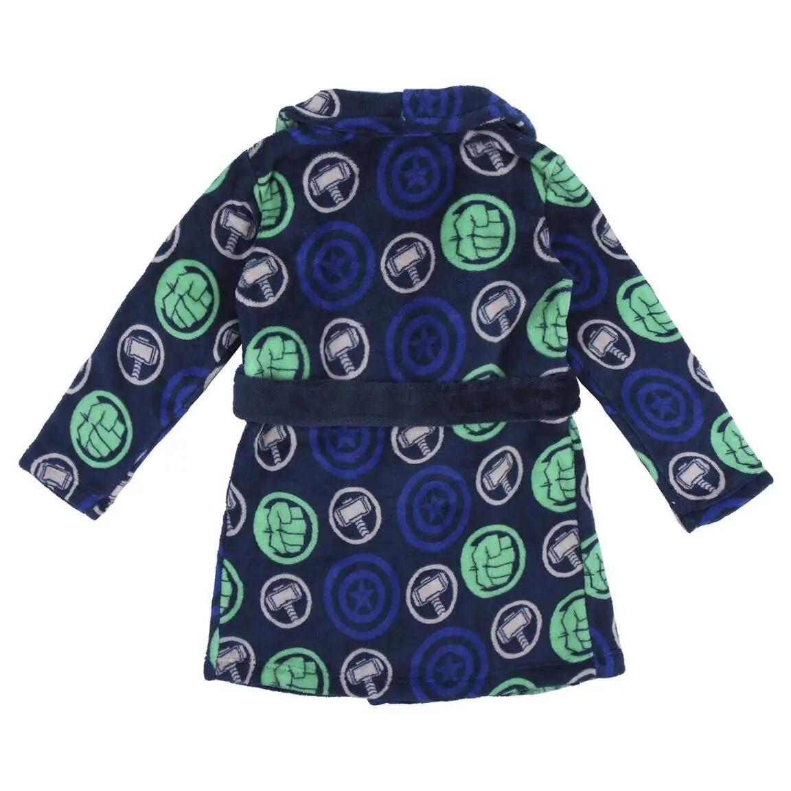 Kinderbadjas coral fleece marineblauw Avengers 2/4
