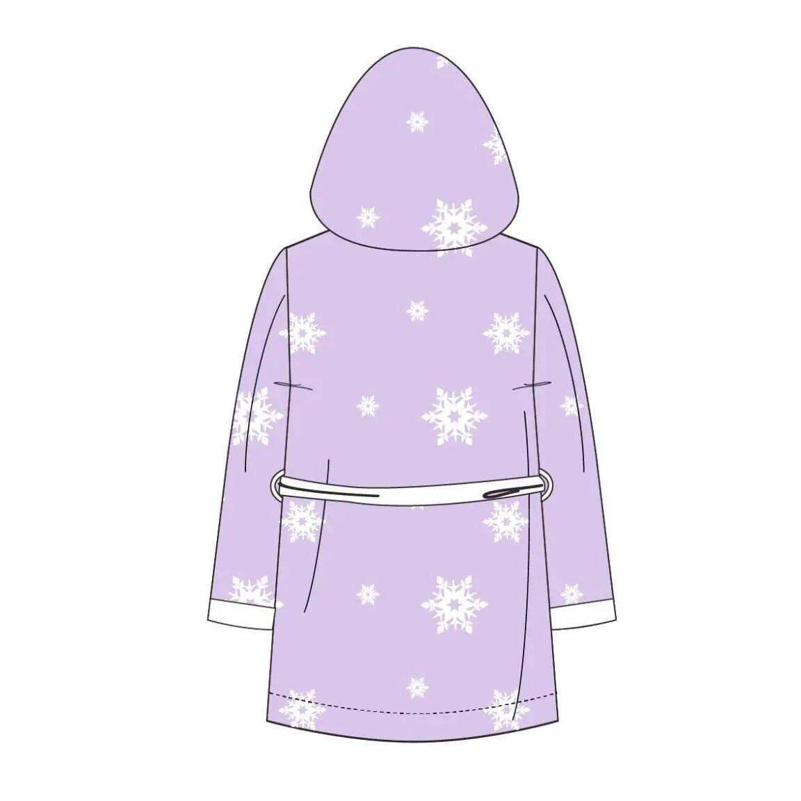 Albornoz Bambini Frozen Coral Fleece con Capucha e Cinturón Lila 4/4