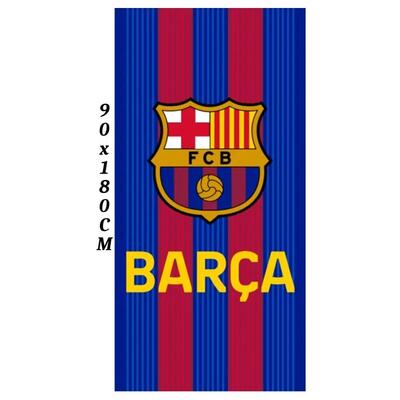 Strandhanddoek microvezel fc barcelona blauw en rood
