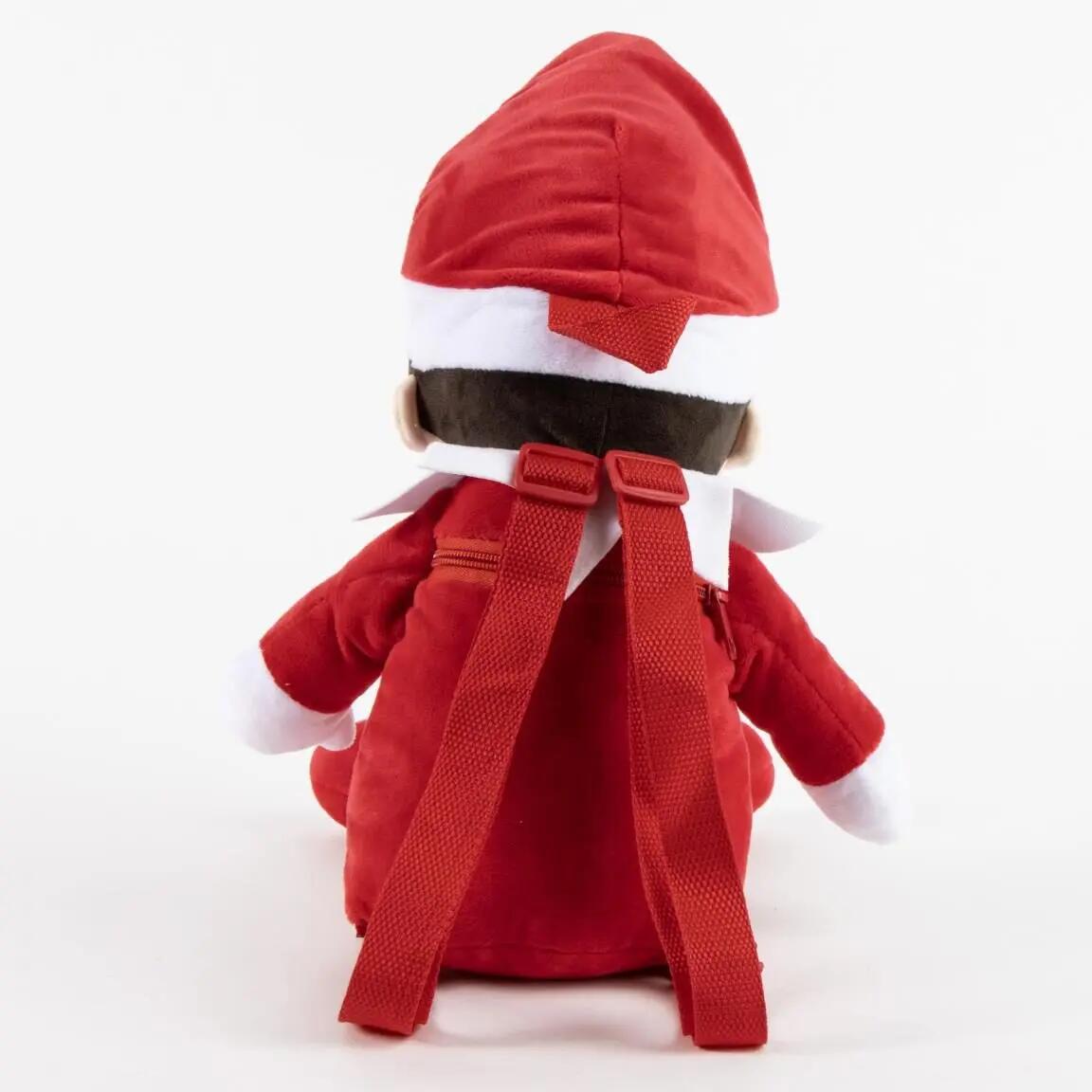 Mochila Infantil The Elf de Peluche con Cremallera de Poliéster Roja 4/7