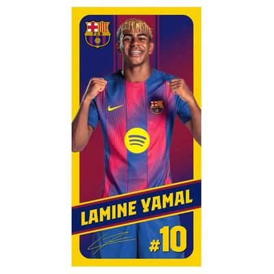 Strandhanddoek microvezel fc barcelona blauw en rood