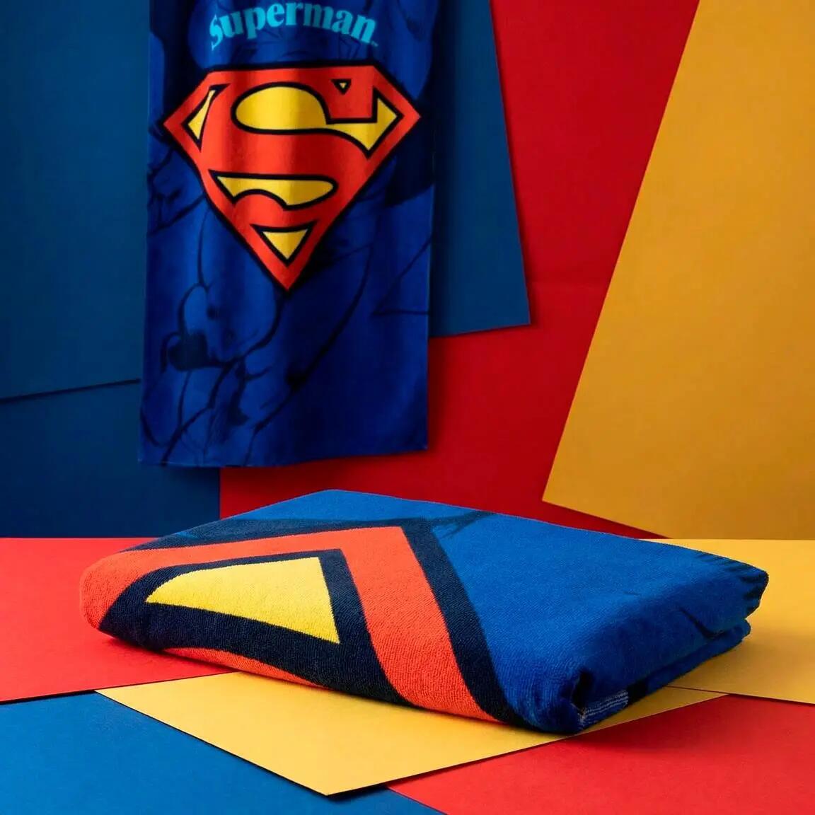 Toalla de microfibra de playa Adultos Superman Azul con Logo 90x180 cm 7/7