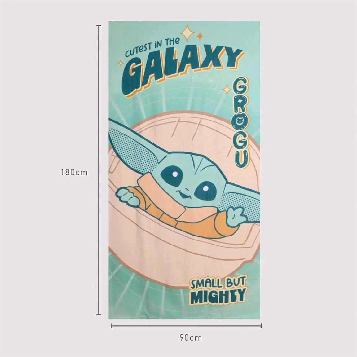 Toalla de microfibra de playa The Mandalorian Grogu Verde Agua 90x180 6/7