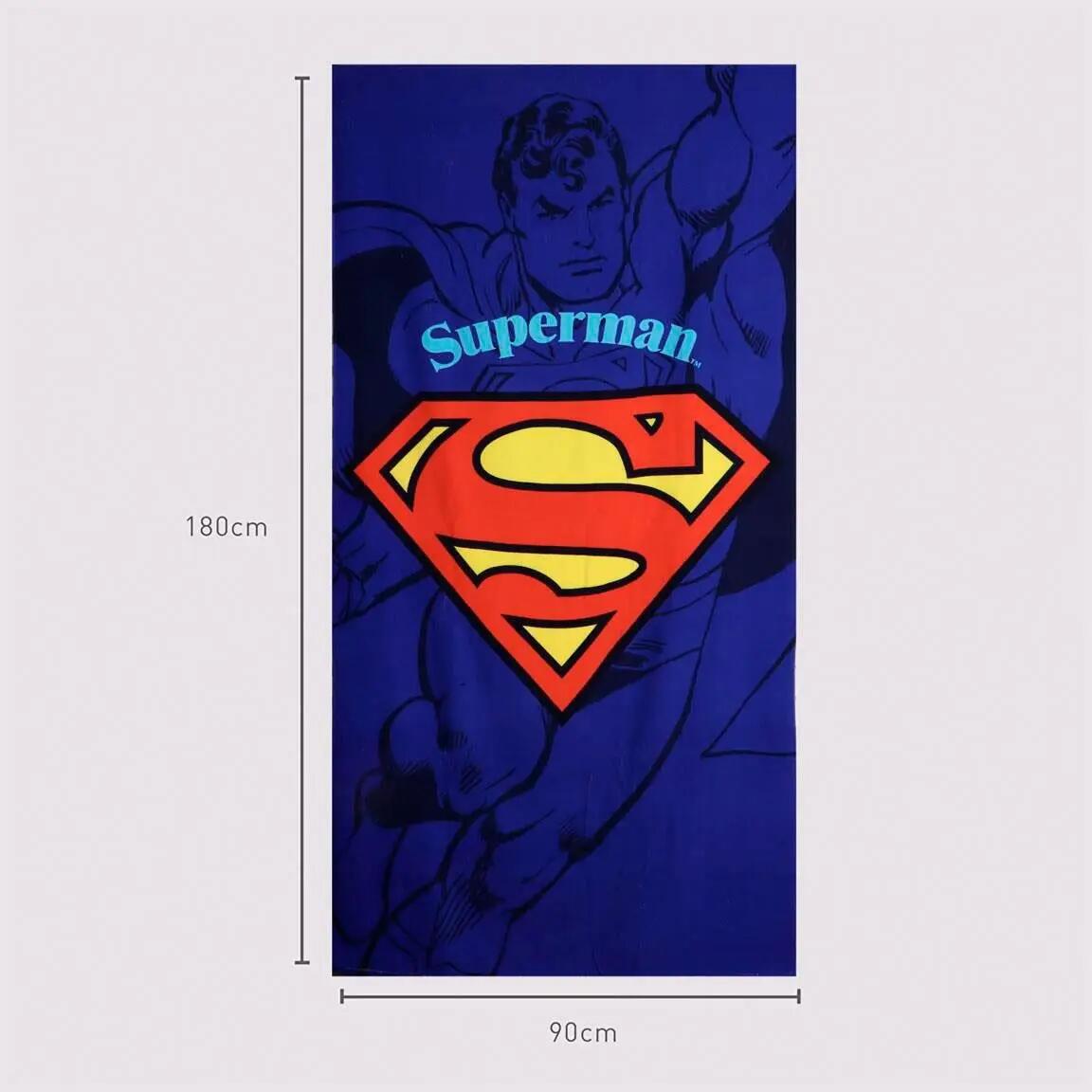 Toalla de microfibra de playa Adultos Superman Azul con Logo 90x180 cm 6/7