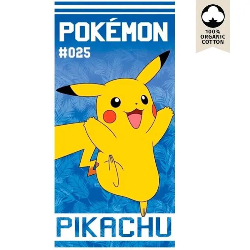 Toalla de playa algodón Kinder Pikachu Pokémon Rojo und Gris 140x70 cm 2/3