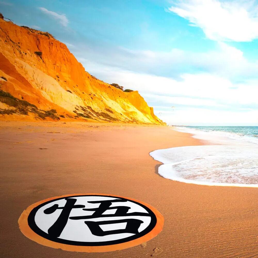 Toalla de playa microfibra Adultos Dragon Ball Blanca y Naranja 130 cm 4/4
