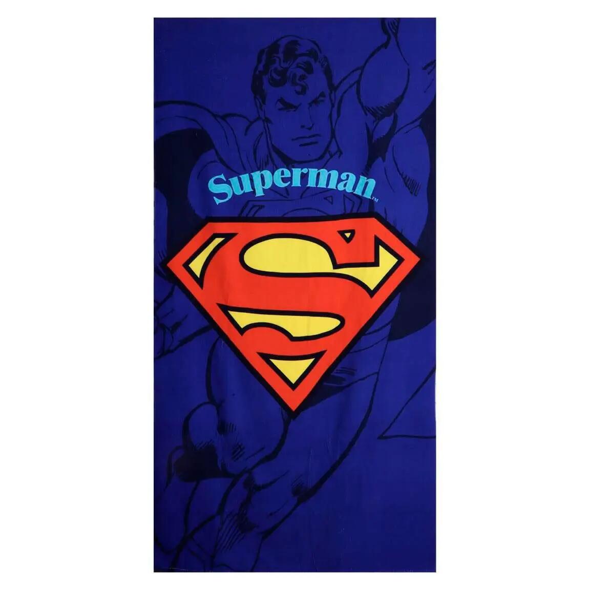 Toalla de microfibra de playa Adultos Superman Azul con Logo 90x180 cm 3/7