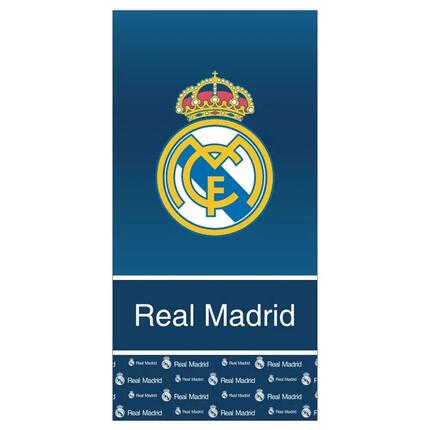 Duży ręcznik Real Madrid z herbem w kolorze białym - 90x180 cm