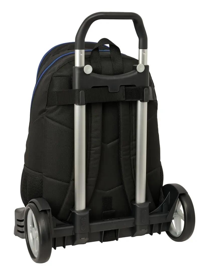 Mochila Escolar Infantil Brainrot con Carro y Portabotellas Azul y Negra 4/5