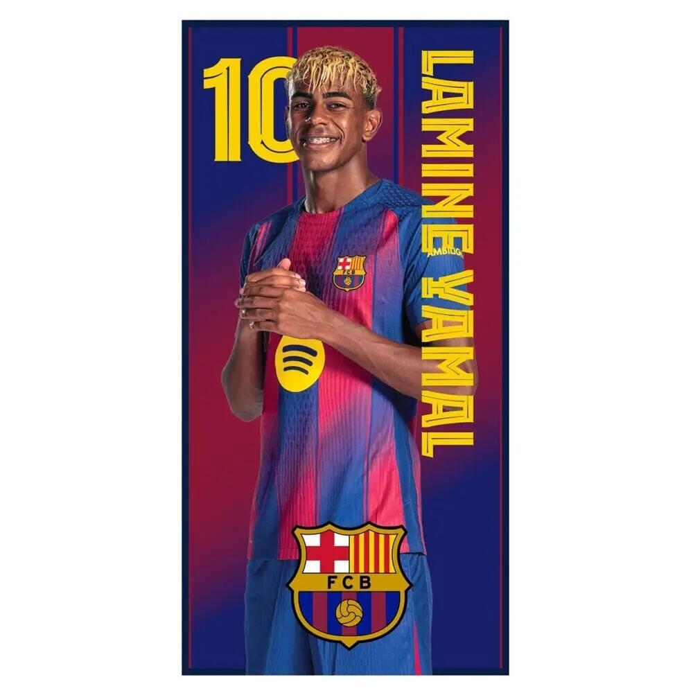 Toalla de microfibra playa Bambini Lamine Yamal FC Barcelona Azul e Bordeaux 2/3