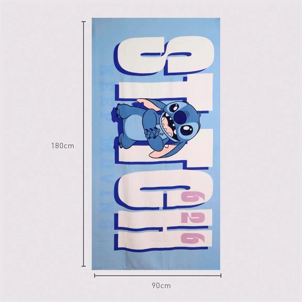 Toalla de microfibra playa Stitch Azul 90x180 cm Secado Rápido 6/7