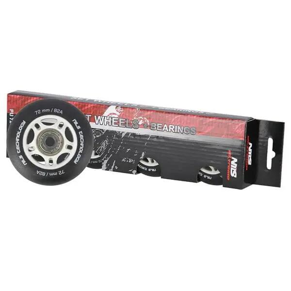 Matná kolečka NILS Extreme PU 72x24 82A s ložisky ABEC 9, 4 ks 3/6