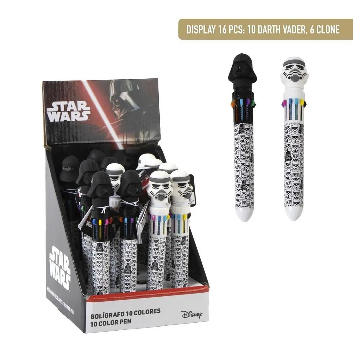Bolígrafo 10 Colores Infantil Star Wars Multicolor Negro y Blanco 3/7