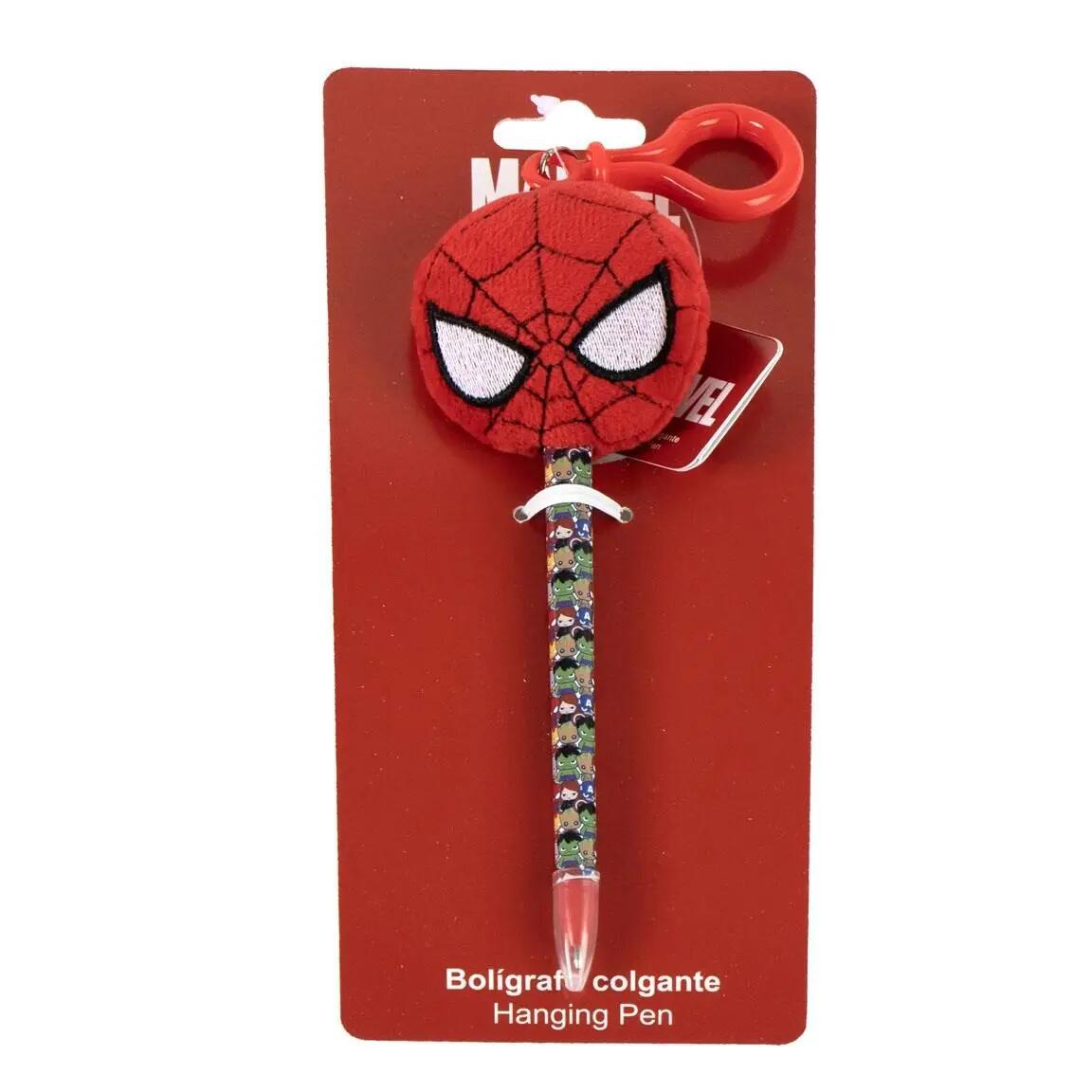 Stylo suspendu Spiderman pour enfants avec crochet et tête en peluche rouge 3/7