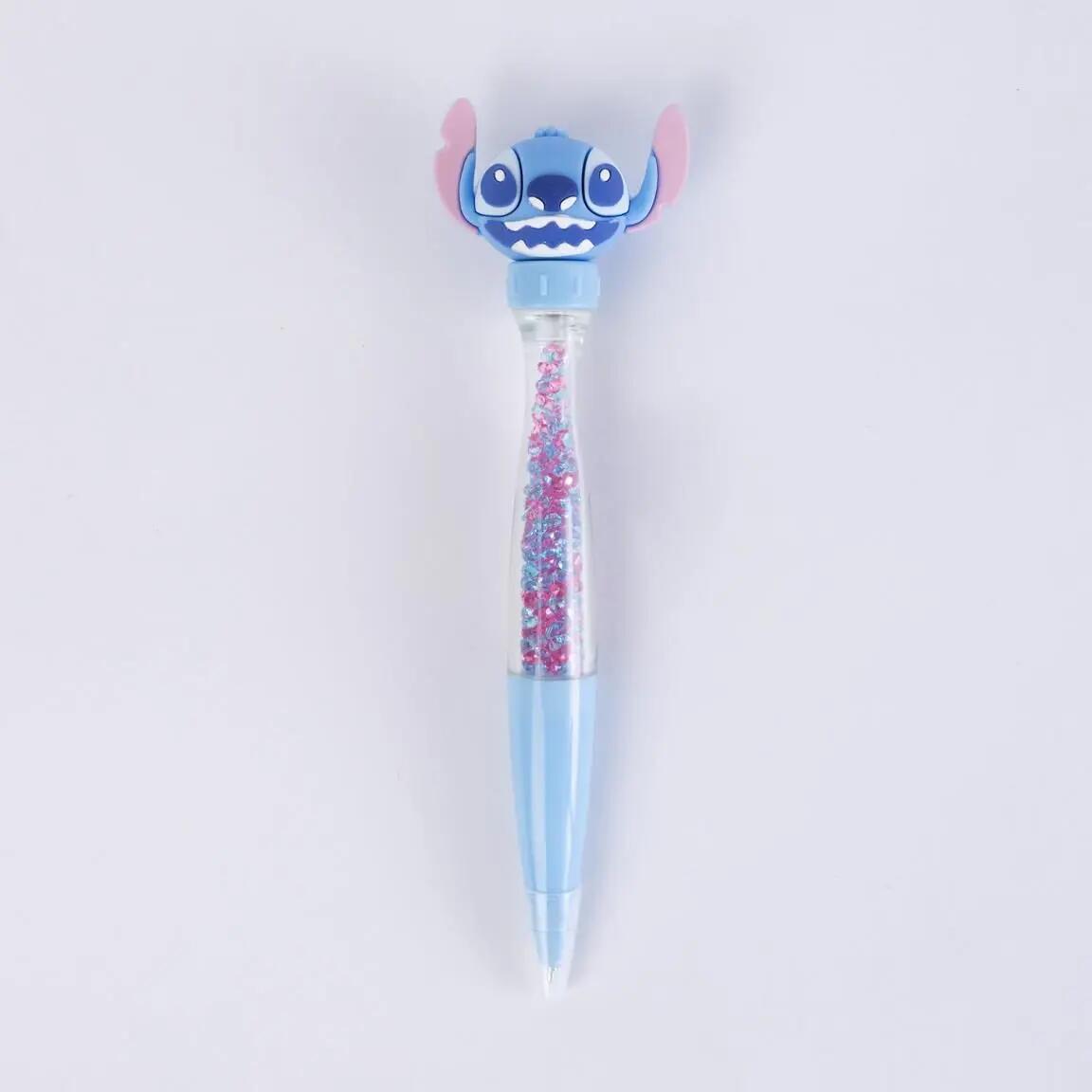 Penna girevole per bambini Stitch con glitter e perline, rosa/blu 7/7