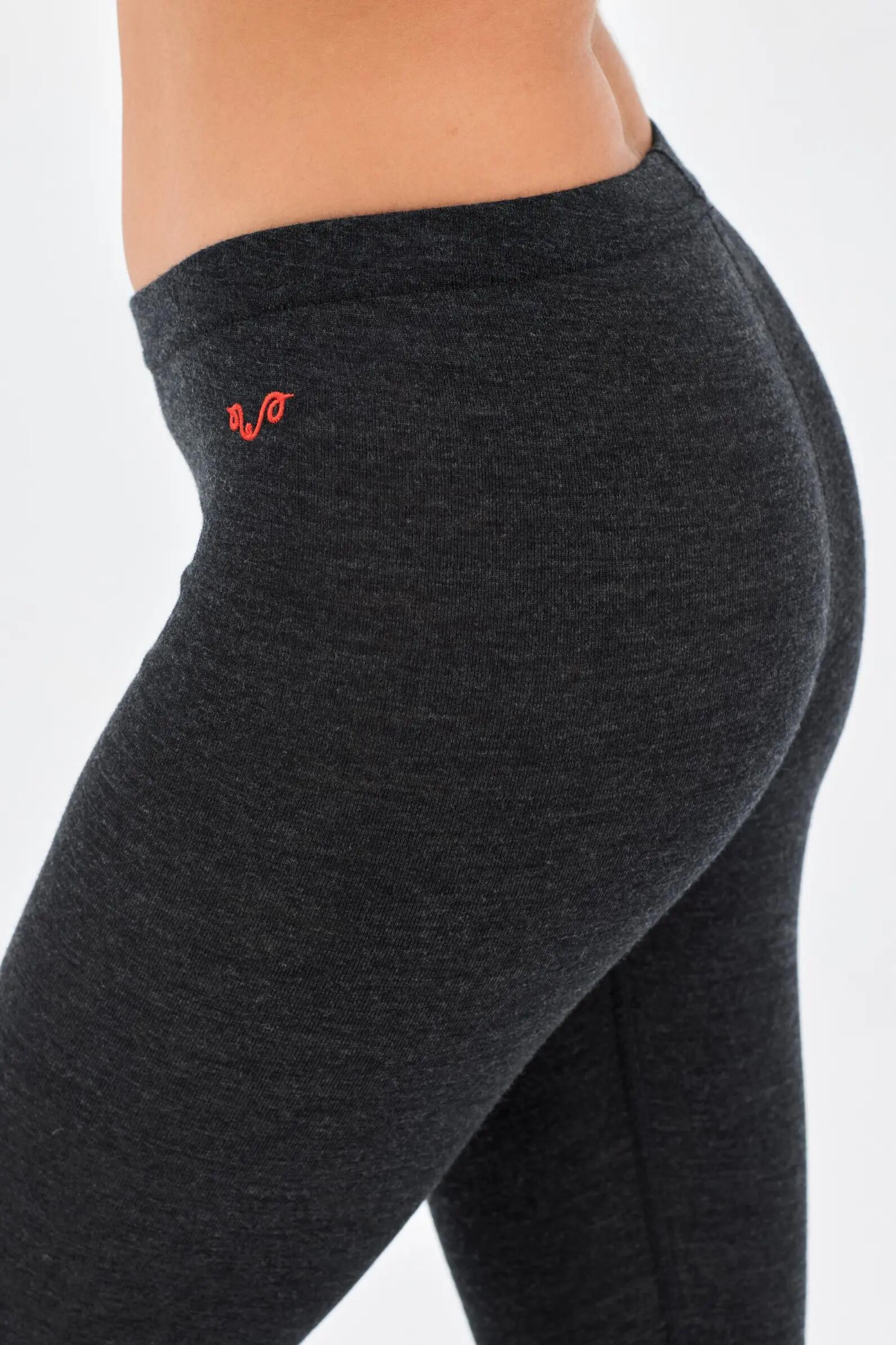 Norte - Legginsy z 100% wełny merino (195 g/m²) M, Antrasit 3/4