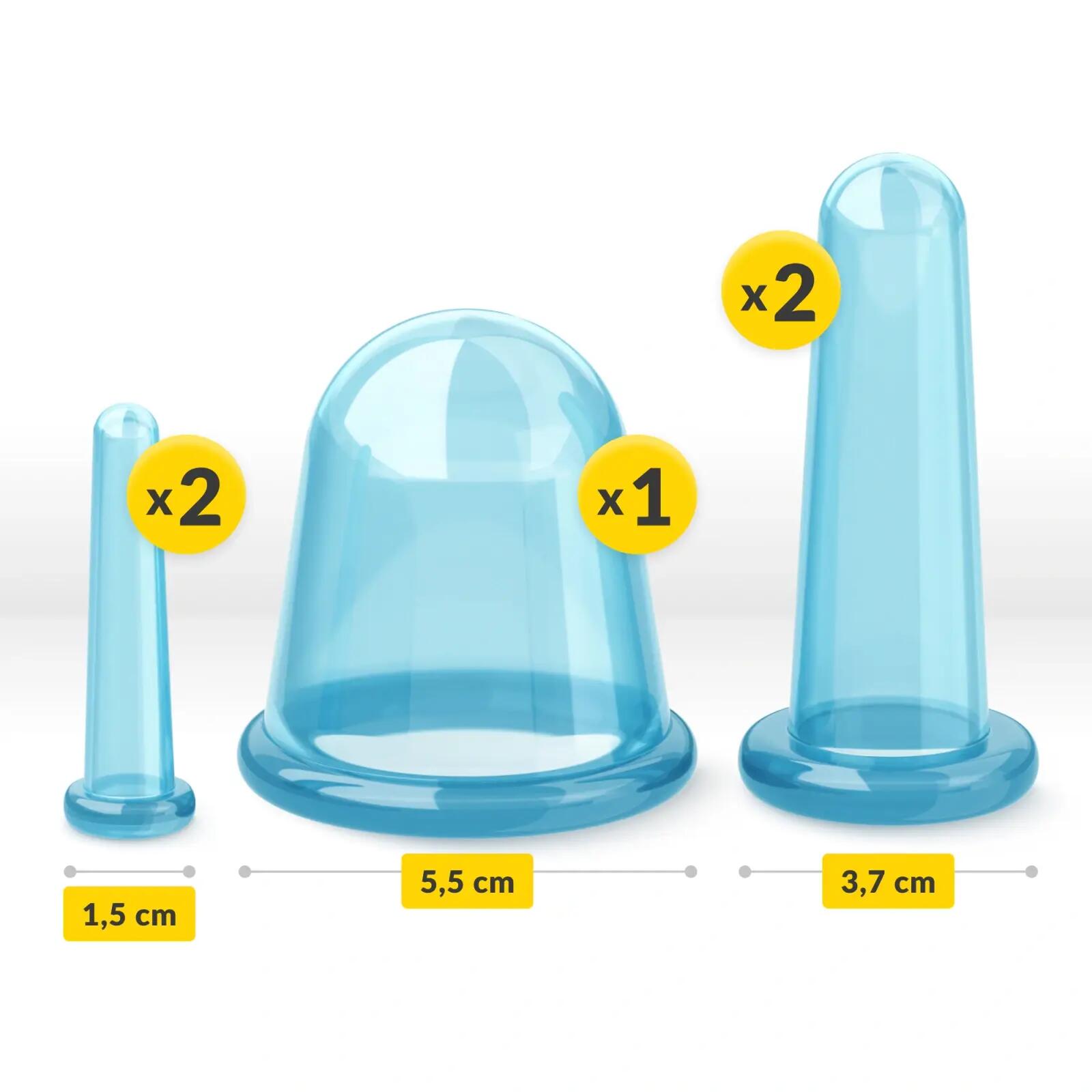 Silikon Schröpfgläser 5er Set 4FIZJO FACE+ 6/15