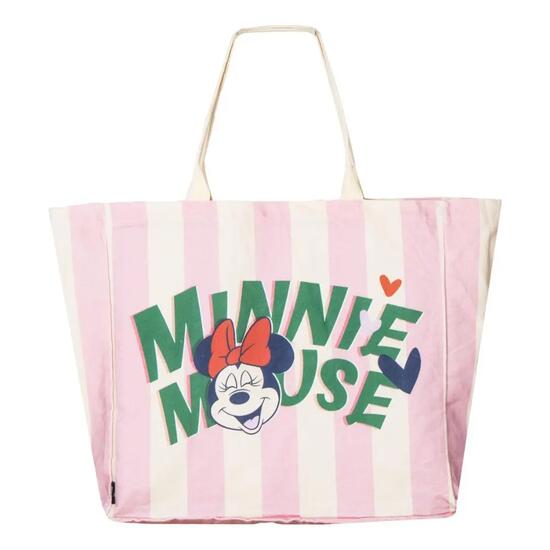 Sac à provisions XL pour enfants Minnie Mouse en polyester résistant rose
