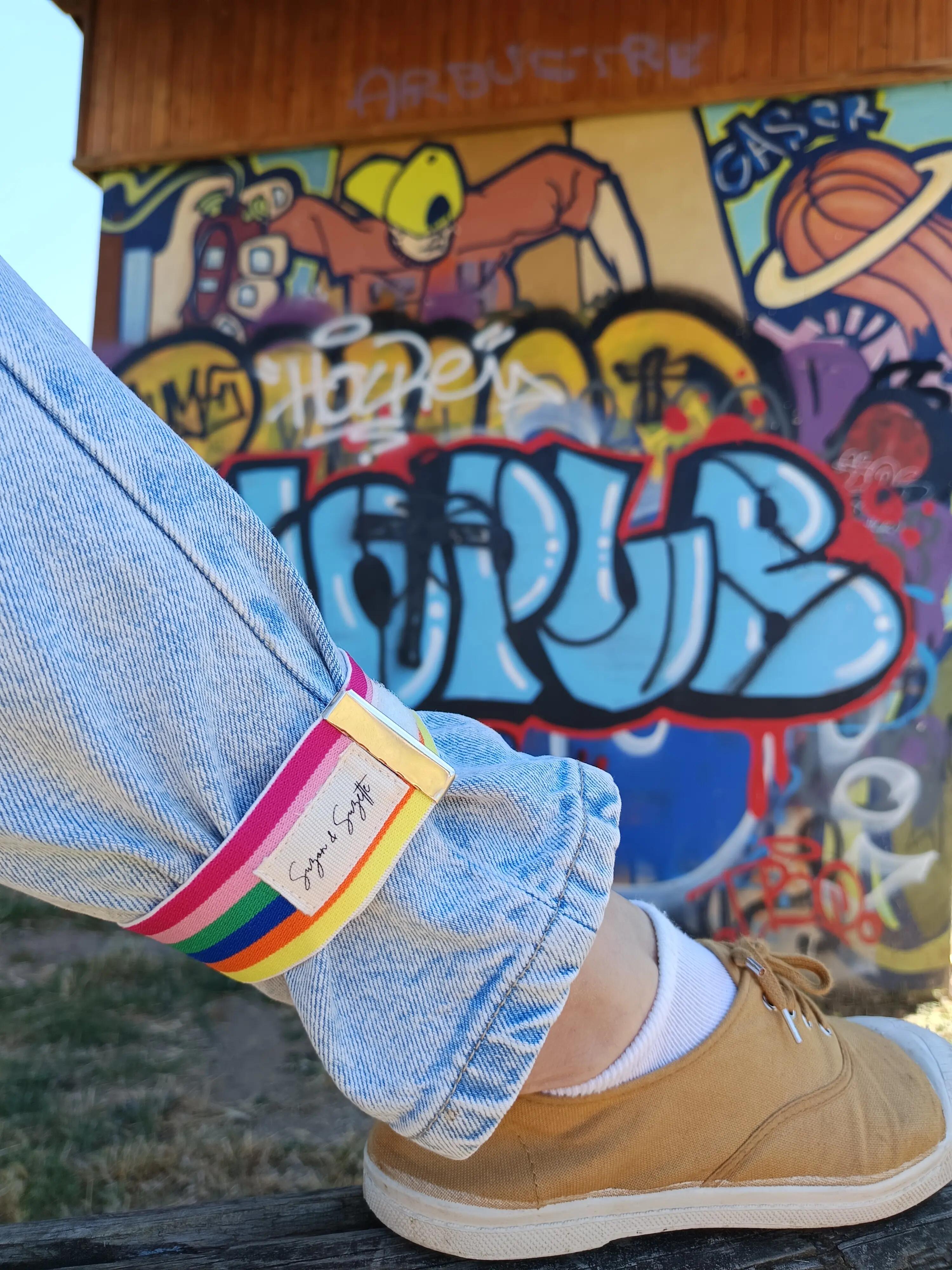 Serre-pantalon vélo réfléchissant Arc-en-ciel 4/4