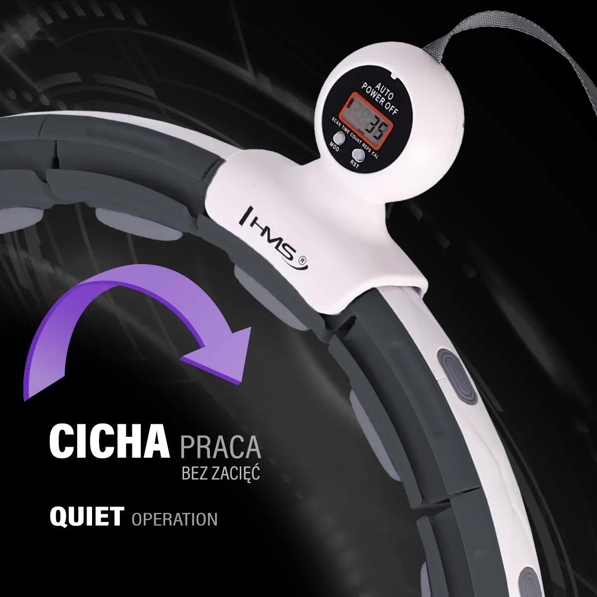 Masážní hula hoop HMS HHM15 se závažím, magnety a počítadlem 9/10