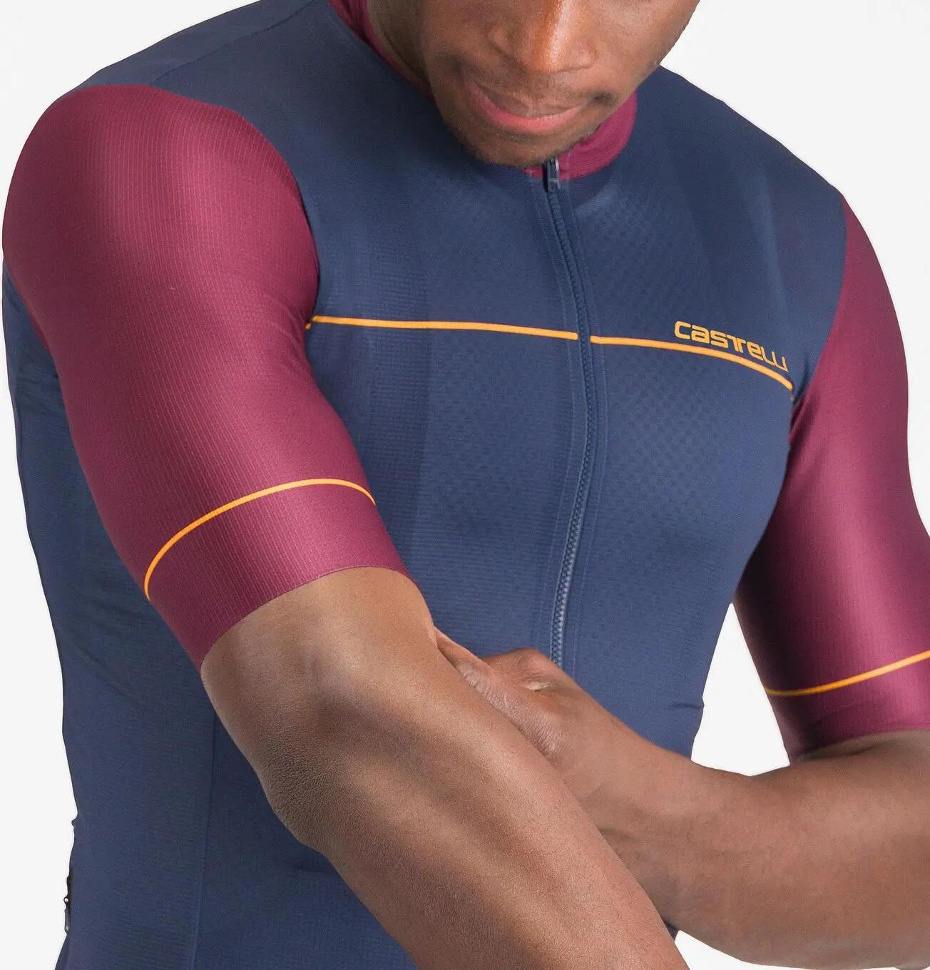 Maillot de manga corta Castelli Unlimited Endurance 2 Azul Burdeos para hombre 6/7