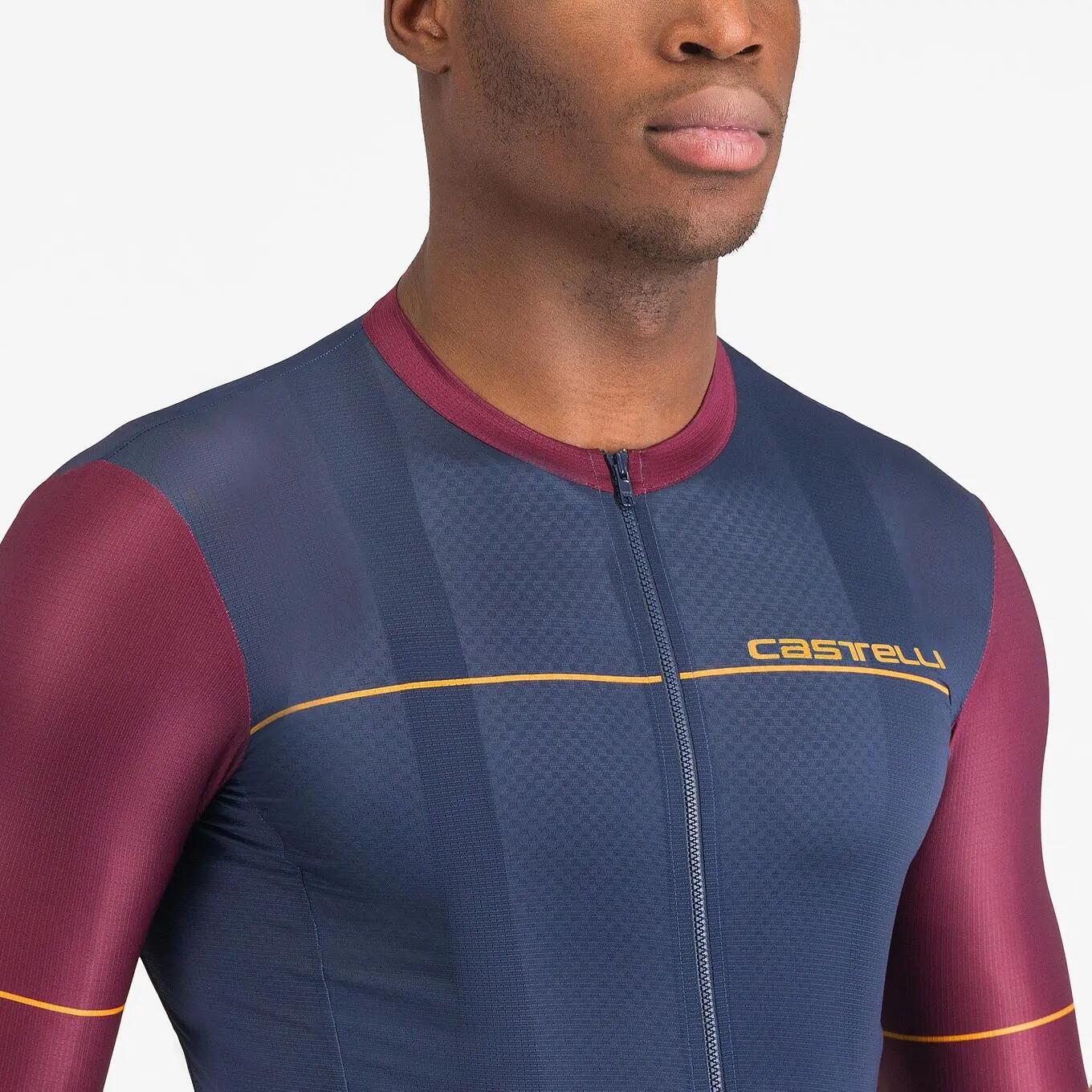 Maillot de manga corta Castelli Unlimited Endurance 2 Azul Burdeos para hombre 5/7
