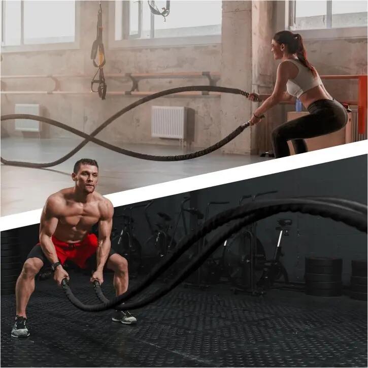 Corda ondulatoria Gorilla Sports Battle Rope in nylon, varie lunghezze, nera 3/6