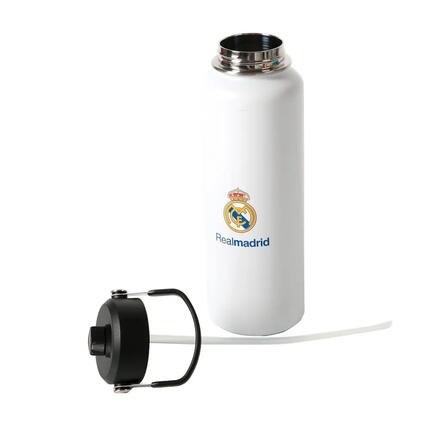 Gourde isotherme Enfant Real Madrid en acier inoxydable avec Pajita Bleu 1,2 L