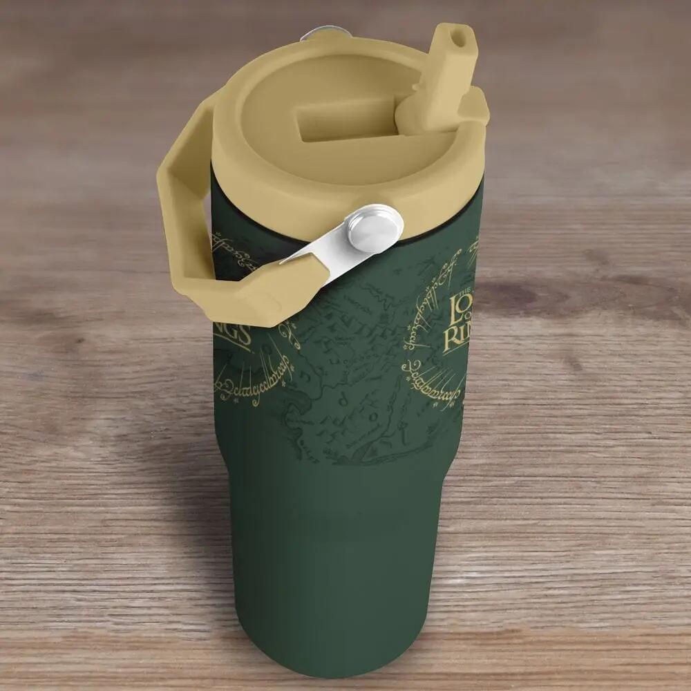 Bicchiere termico Adulti El Señor de los Anillos Verde con manico e Pajita 0,9 L 6/6