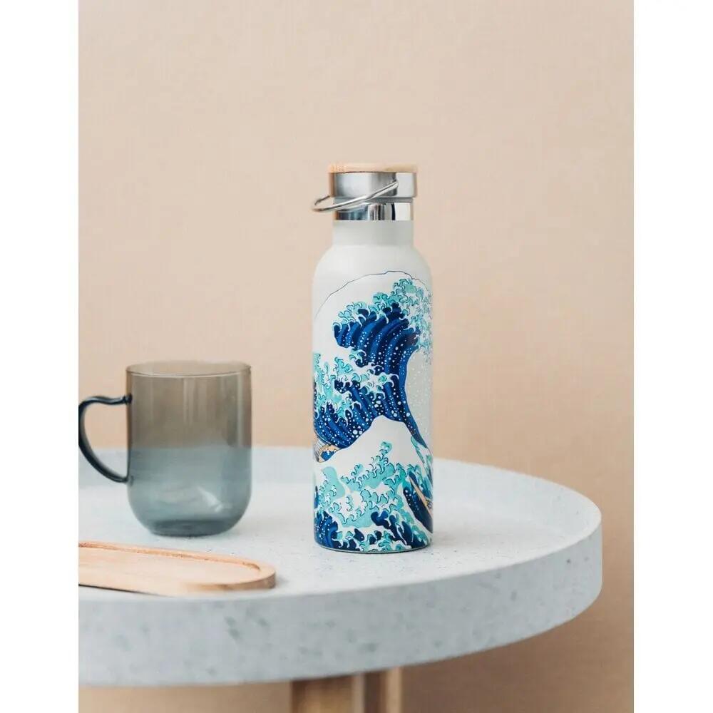 Gourde en acier inoxydable La Gran Ola de Kanagawa Hokusai Blanca 0,5 L 5/6
