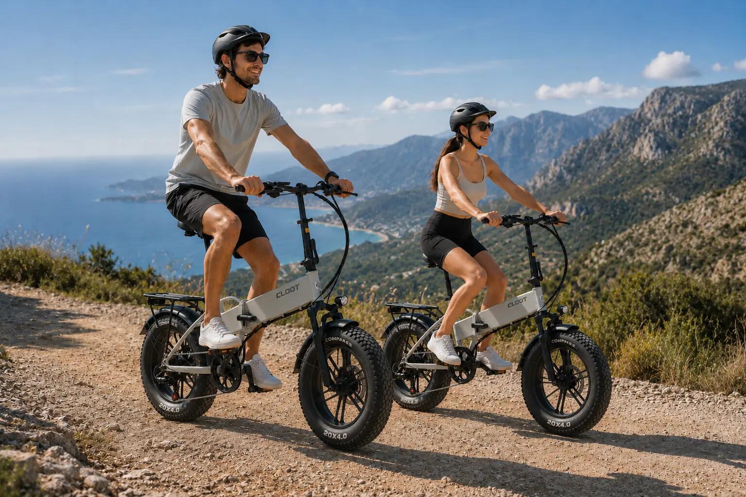 Bici elettrica pieghevole Fat  lunghe percorrenze CLOOT METRO 4.0 Grigia 2/13