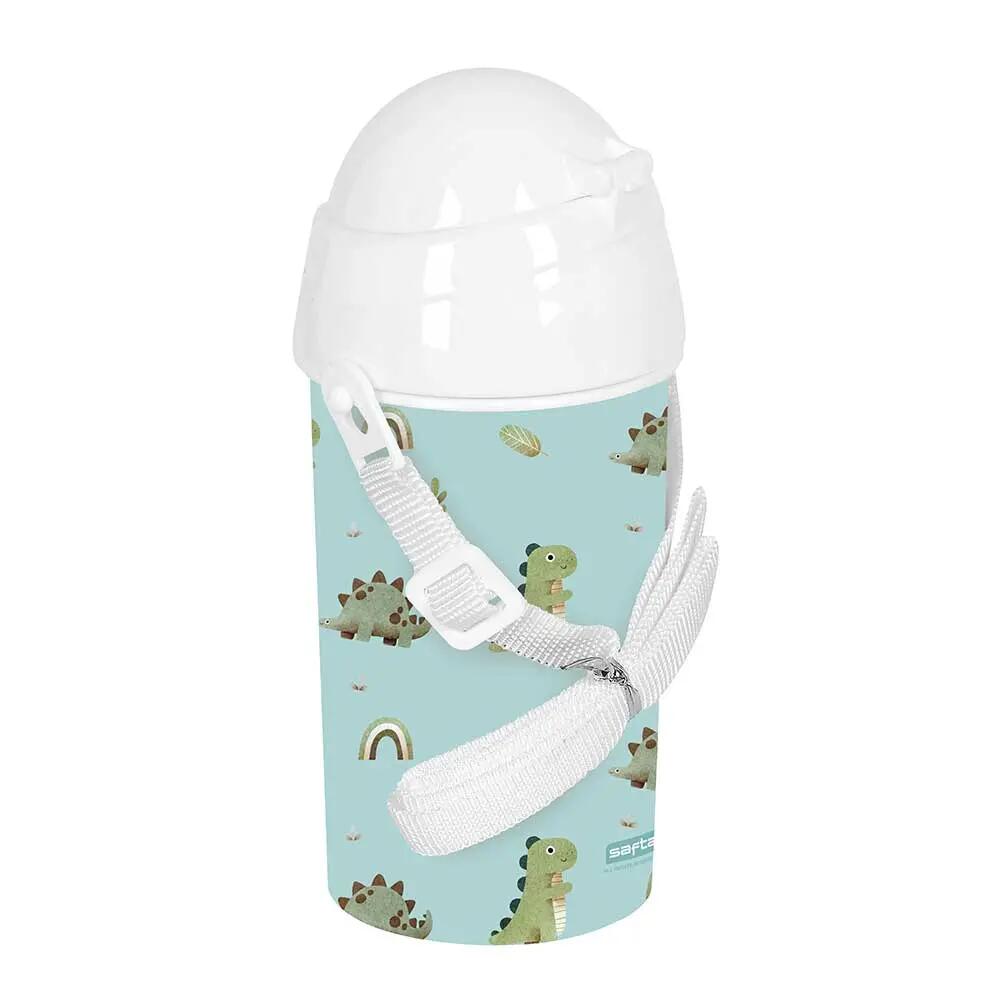 Borraccia Bambini con Pajita e Cinta Bandolera Dinos Blu Claro 0,5 L 5/5