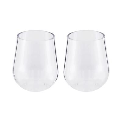 Set van 2 lua camping waterglazen reis glazen tritan 400 ml