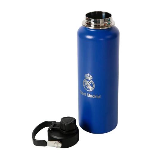 Gourde isotherme Enfant Real Madrid en acier inoxydable avec Pajita Bleu 1,2 L